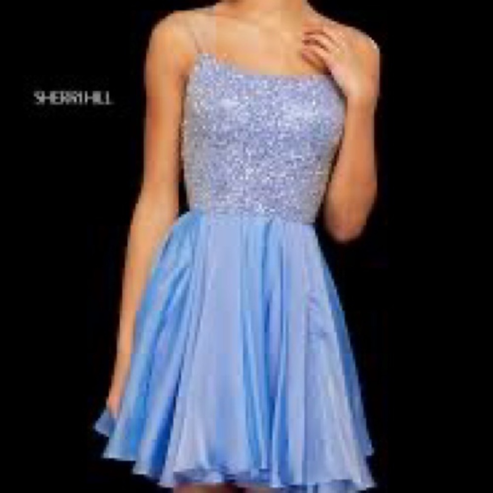 Periwinkle Sherri Hill Cocktail Dress